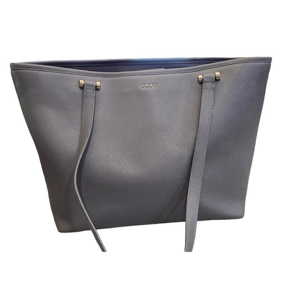 DKNY Gray Leather Tote Crossbody Bag